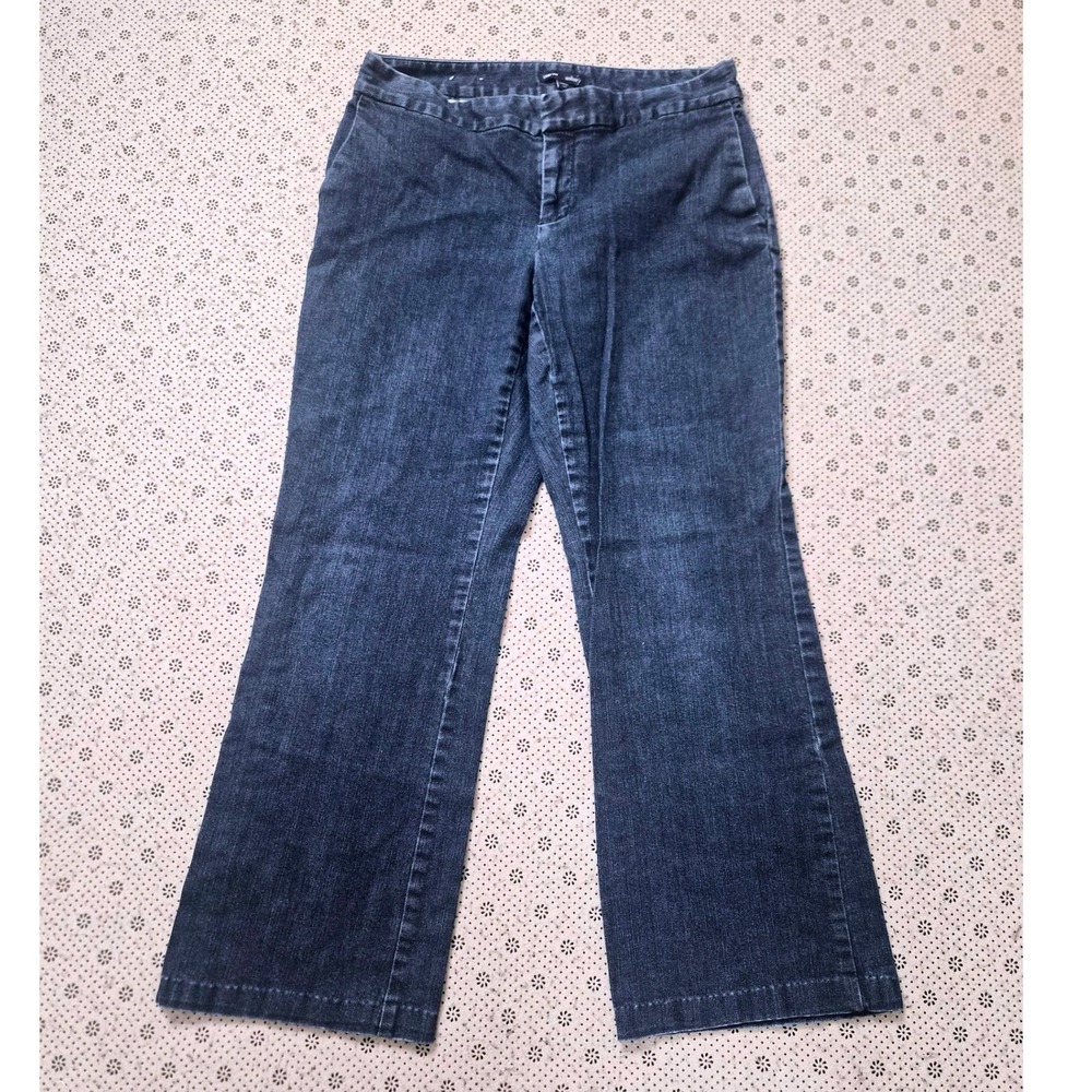 Gap Aubrey Dark Wash Flare Jeans Womens 12L Blue Wide Leg Stretch Denim Pant‎